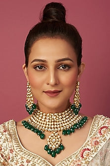 Gold Plated Beaded Necklace Set