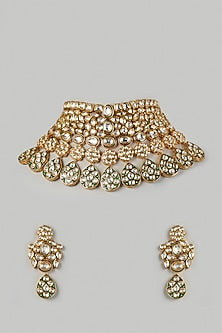 Gold Plated Meenakari Bridal Choker Necklace Set
