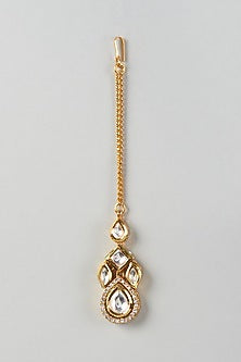 Gold Plated Kundan Polki Maang Tikka