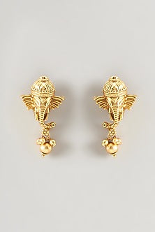 Gold Finish Beaded Temple Necklace Set