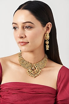 Gold Finish Necklace Set