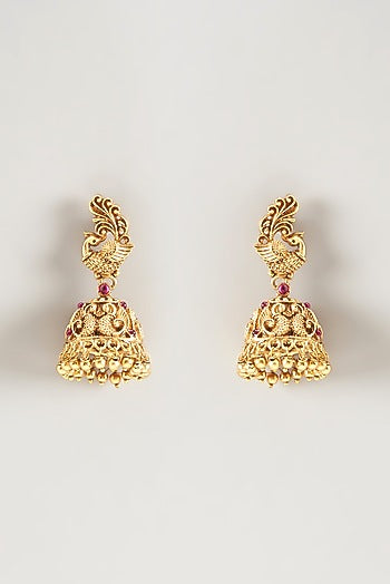 Gold Finish Krishna Pendant Temple Necklace Set