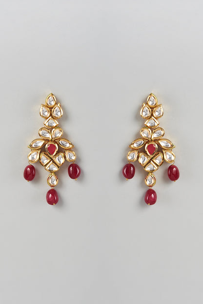 Gold Plated Agate Stone Dangler Earrings