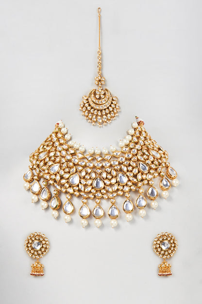 Gold Plated Pearl Necklace Set
