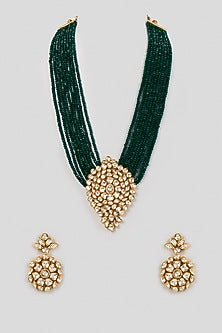Gold Plated Onyx Necklace Set