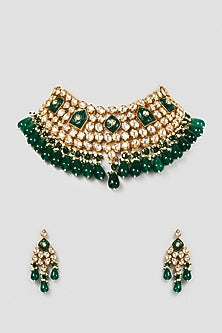 Gold Plated Kundan Polki Necklace Set