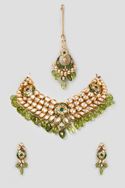 Gold Plated Meenakari Choker Necklace Set