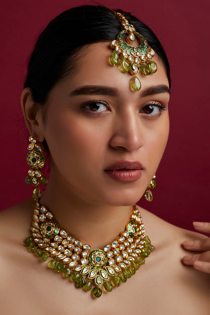 Gold Plated Meenakari Choker Necklace Set