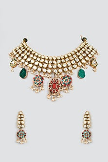 Gold Plated Pearl Necklace Set