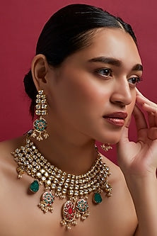 Gold Plated Pearl Necklace Set