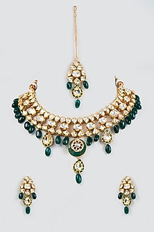 Gold Plated Agate Necklace Set