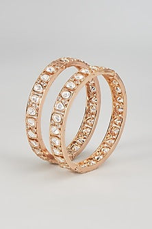 Gold Plated Kundan Polki Bangles (Set Of 2)