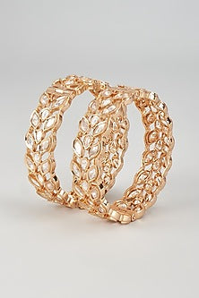 Gold Plated Kundan Polki Bangles (Set Of 2)