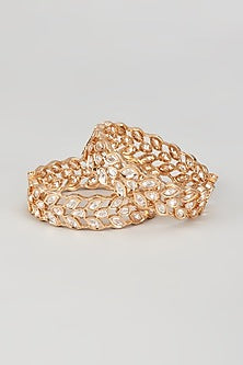 Gold Plated Kundan Polki Bangles (Set Of 2)