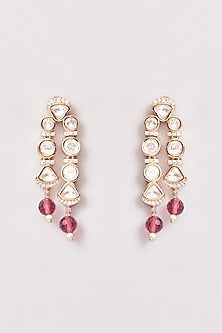 Gold Plated Kundan Polki & Beaded Necklace Set