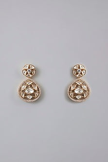 Gold Plated Kundan Polki Pendant Necklace Set