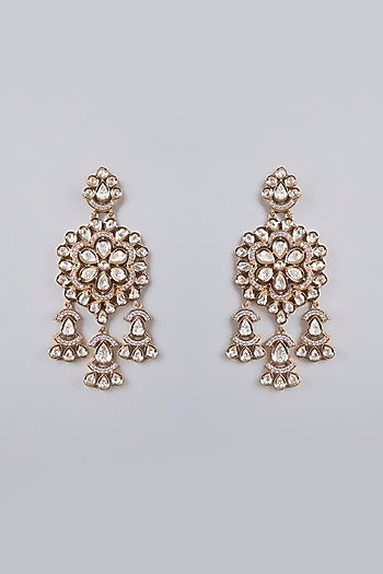 Gold Plated Kundan Polki & Crystal Necklace Set