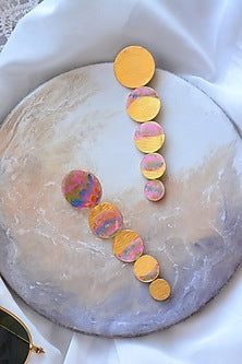 Gold Plated Enameled Earrings