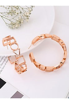 Rose Gold Plated Handcrafted Hoop Earrings