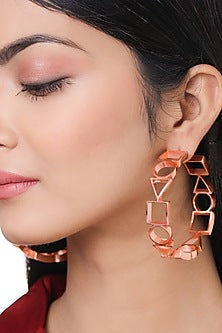 Rose Gold Plated Handcrafted Hoop Earrings