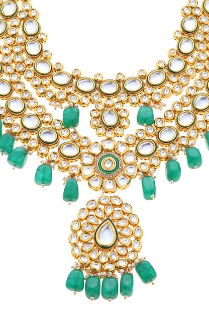 Kundan Embellished Layered Necklace Set 