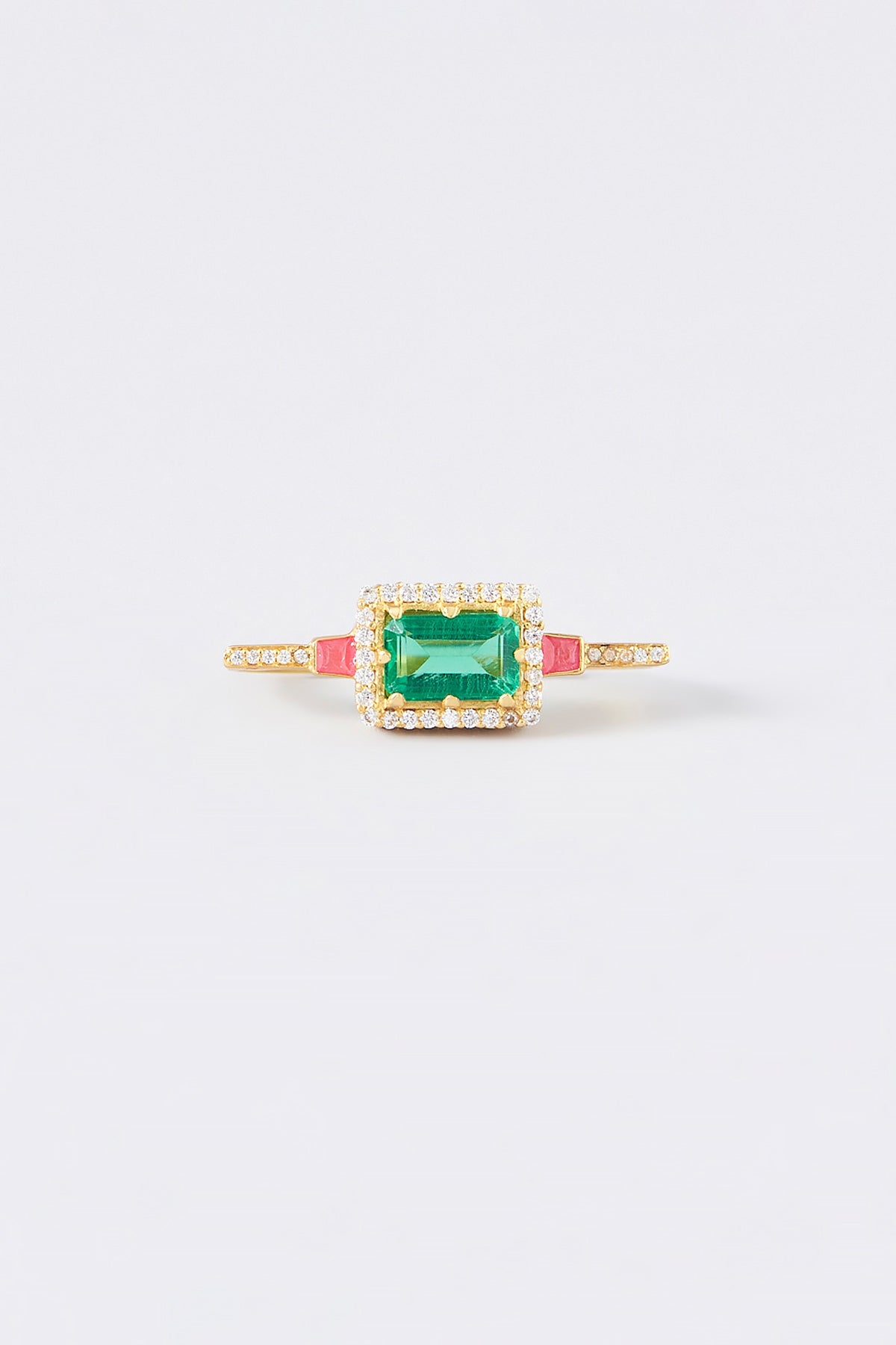 Gold Plated Green Zircon Stud Earrings