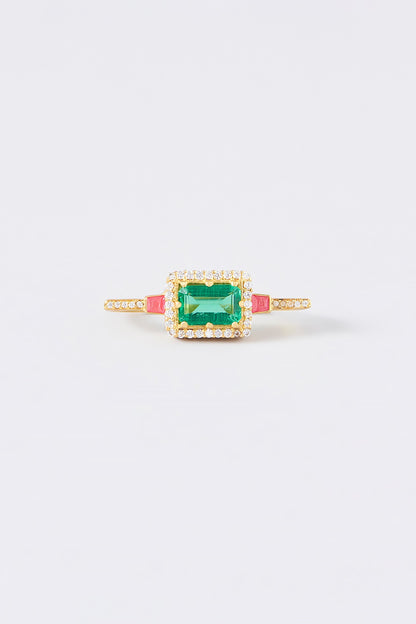 Gold Plated Green Zircon Stud Earrings