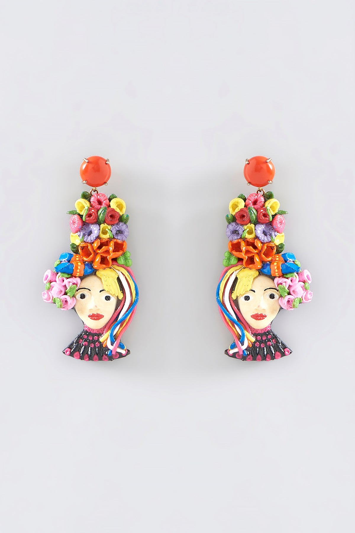 Gold Plated Handmade Floral Dangler Earrings