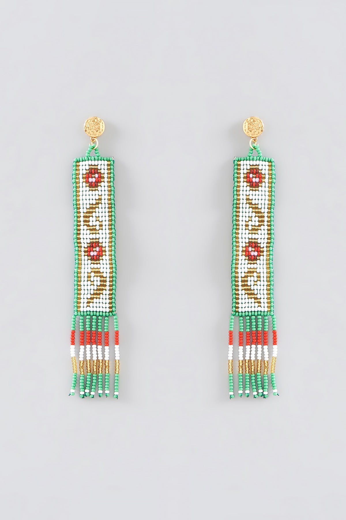 Gold Plated Beaded Dangler Earrings