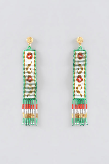 Gold Plated Beaded Dangler Earrings