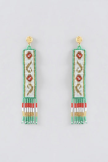 Gold Plated Beaded Dangler Earrings