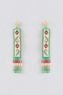 Gold Plated Beaded Dangler Earrings