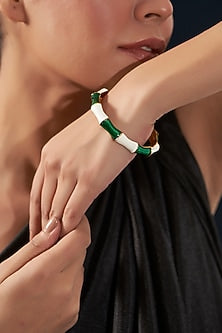 Gold Plated Enamelled Bangle