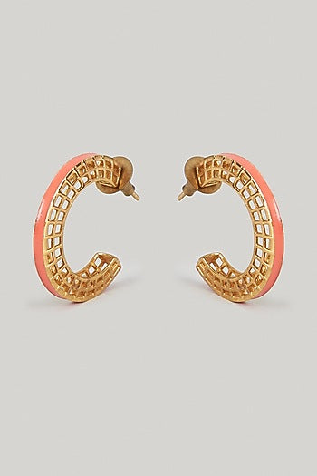 Gold Finish Hoop Earrings