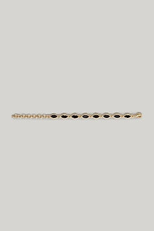 Gold Finish Black Stone Bracelet