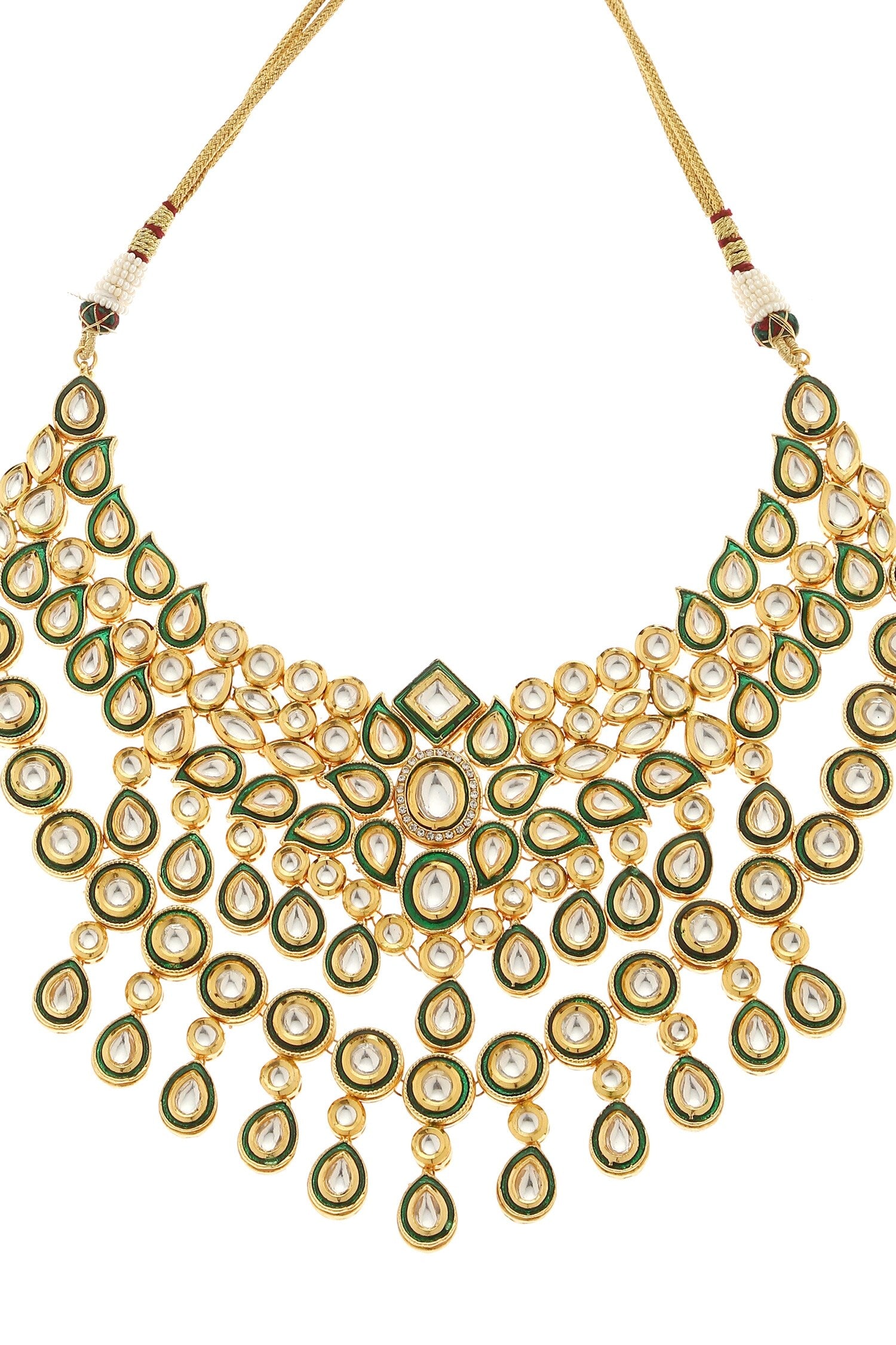 Floral Kundan Layered Necklace Set 
