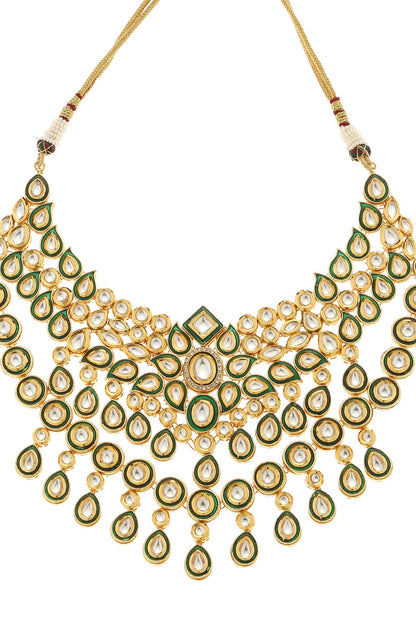 Floral Kundan Layered Necklace Set 