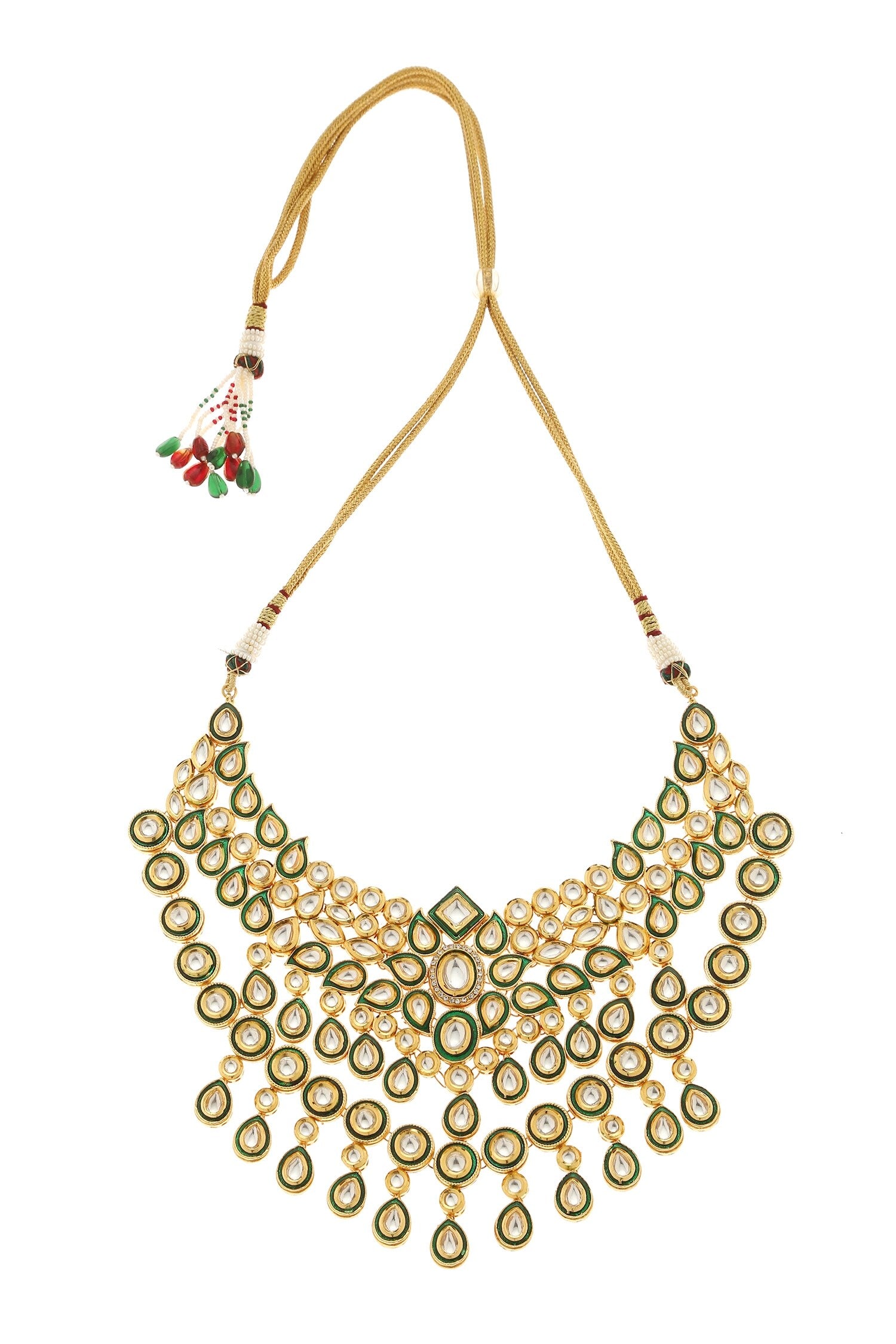 Floral Kundan Layered Necklace Set 