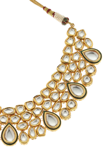 Geometric Cut Work Necklace Set 