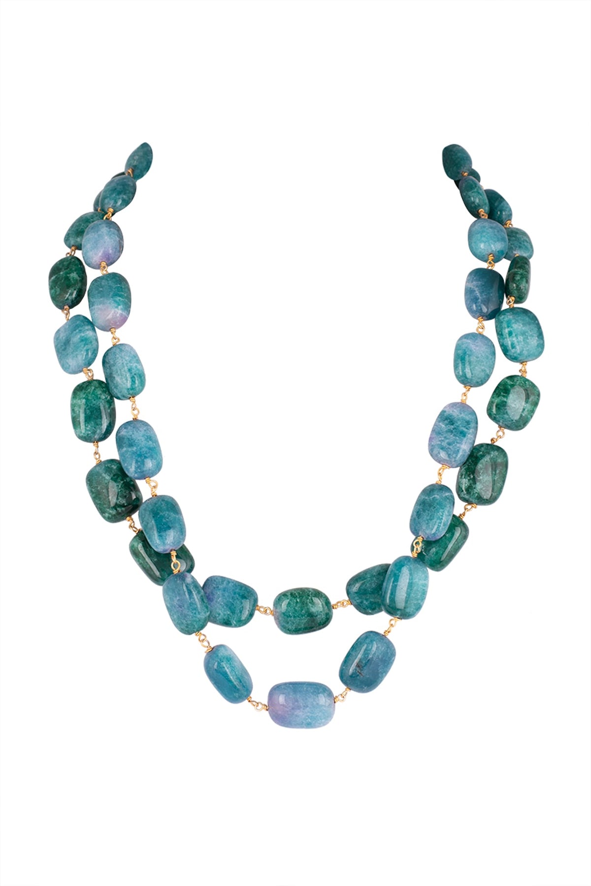 Blue & Green Stone Mala Necklace