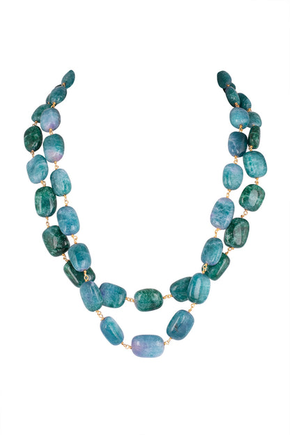 Blue & Green Stone Mala Necklace