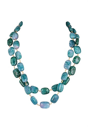 Blue & Green Stone Mala Necklace