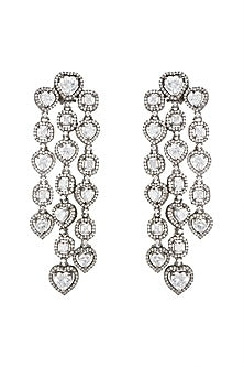 Black Rhodium Finish Zircon Dangler Earrings