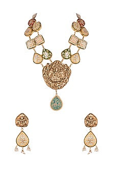 Gold Finish Meenakari Necklace Set