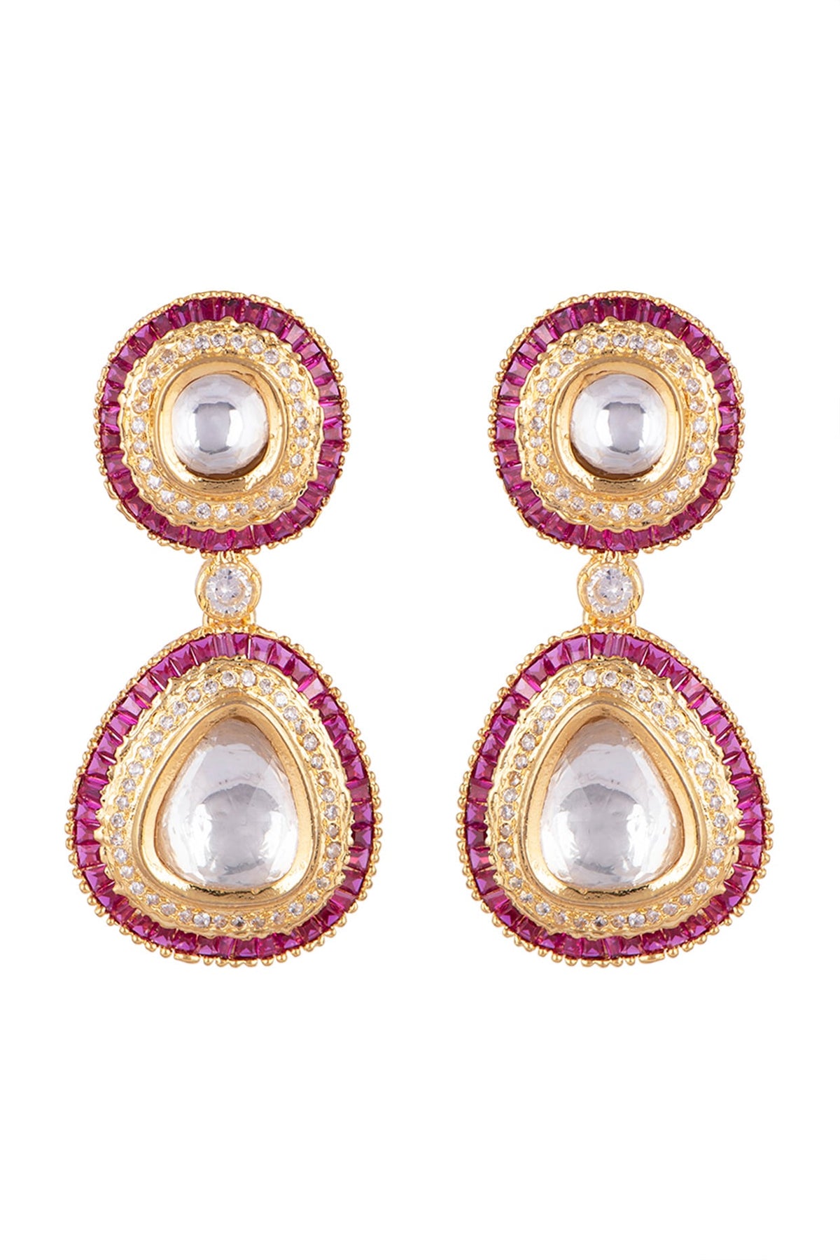 Gold Plated Ruby Earrings