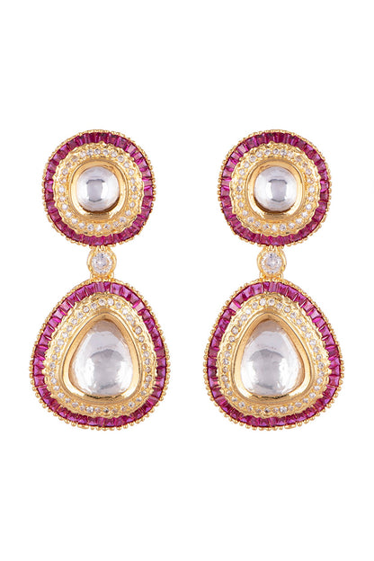 Gold Plated Ruby Earrings
