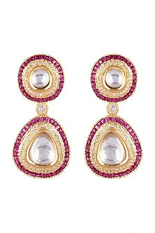 Gold Plated Ruby Earrings
