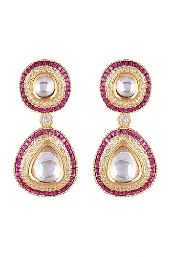 Gold Plated Ruby Earrings