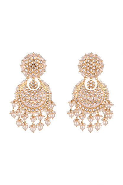 Gold Plated Pearl Chandbali Earrings