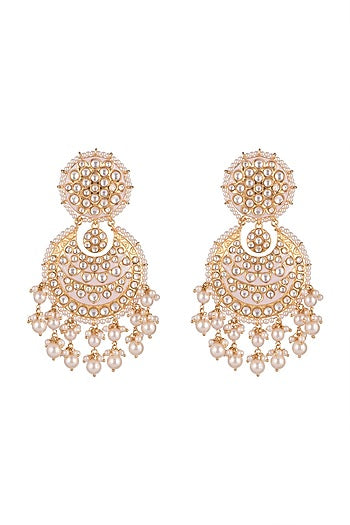 Gold Plated Pearl Chandbali Earrings